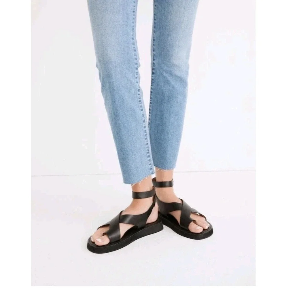 Madewell The Natasha Flatform Sandal in True Black Womens Size 7